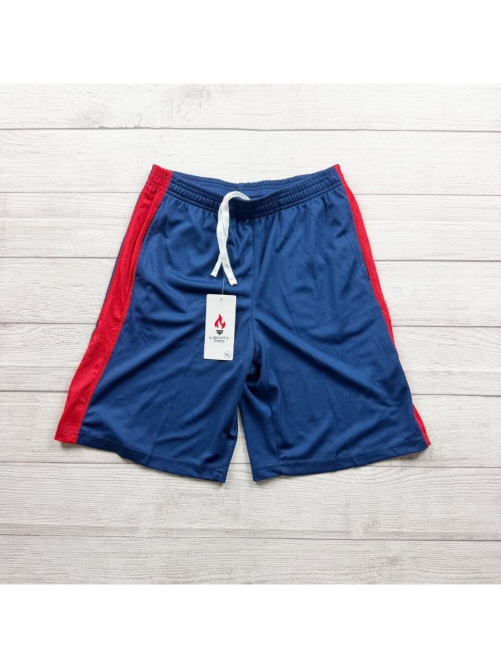 Liberty Pro Youth Basketball Shorts Navy Red Athletic Activewear NWT L 14-16